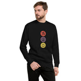 Unisex Fleece Pullover - "om, peace, smile" - comes in three colors