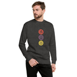 Unisex Fleece Pullover - "om, peace, smile" - comes in three colors