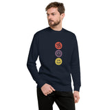 Unisex Fleece Pullover - "om, peace, smile" - comes in three colors