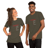 Unisex t-shirt - "caution! I engage in random acts of kindness" - comes in seven colors