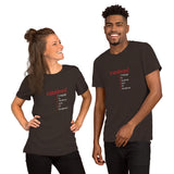 Unisex t-shirt - "caution! I engage in random acts of kindness" - comes in seven colors
