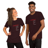 Unisex t-shirt - "caution! I engage in random acts of kindness" - comes in seven colors