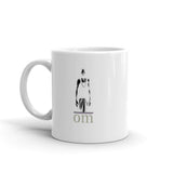 White glossy mug - "Indian sadhu + om"