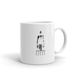 White glossy mug - "Indian sadhu + om"