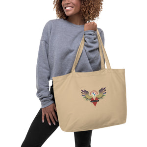 Large organic tote bag - "Service To Others Group" - comes in sand color