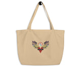 Large organic tote bag - "Service To Others Group" - comes in sand color