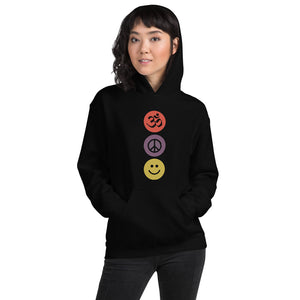 Unisex Hoodie - "om, peace, smile" - comes in two colors