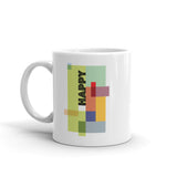 White glossy mug - "Happy"