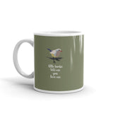 White glossy mug - "little birdie told me you love me"