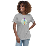 Women's Relaxed T-Shirt - "chakras+om" - comes in eight colors