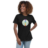 Women's Relaxed T-Shirt - "chakras+om" - comes in eight colors