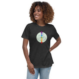 Women's Relaxed T-Shirt - "chakras+om" - comes in eight colors