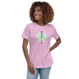 Women's Relaxed T-Shirt - "chakras+om" - comes in eight colors