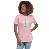 Women's Relaxed T-Shirt - "chakras+om" - comes in eight colors